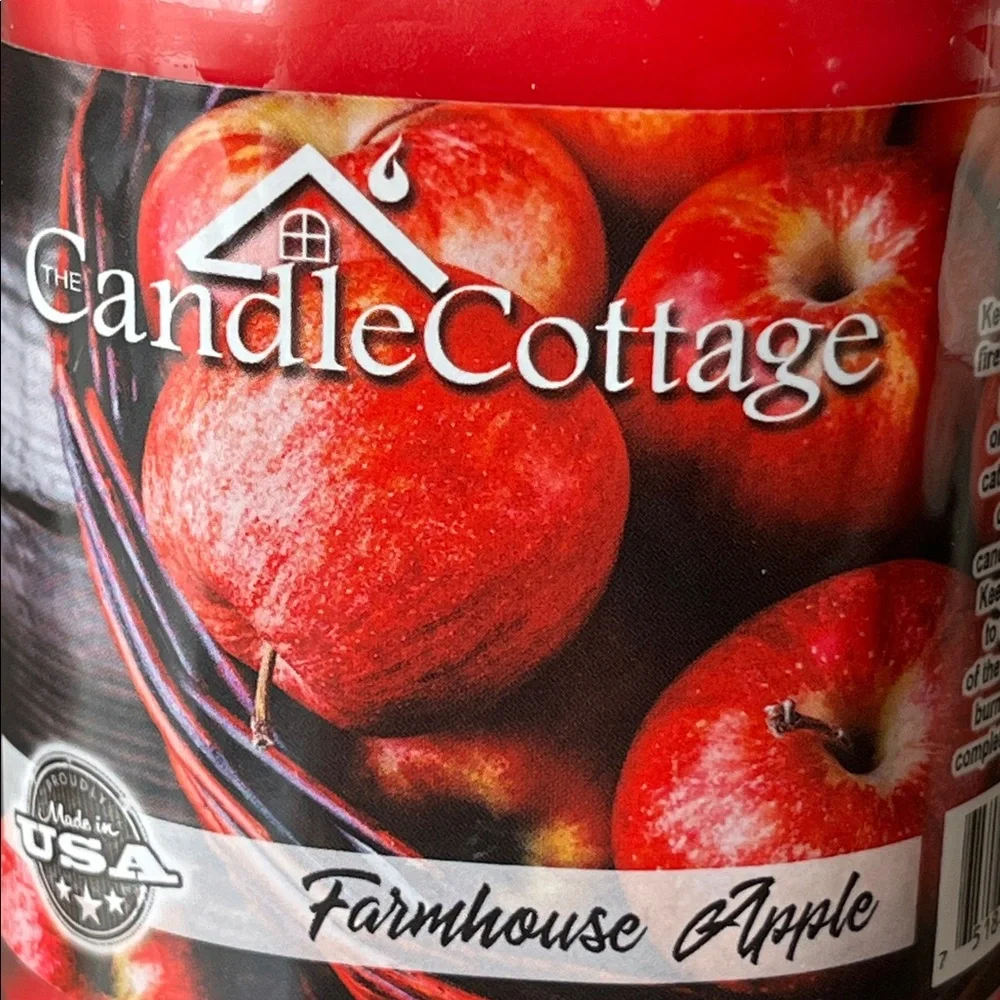 Candle Cottage Farmhouse🍎 Apple Scented Candle-N-Mason Jar 🆕 12.5oz -USA-TN